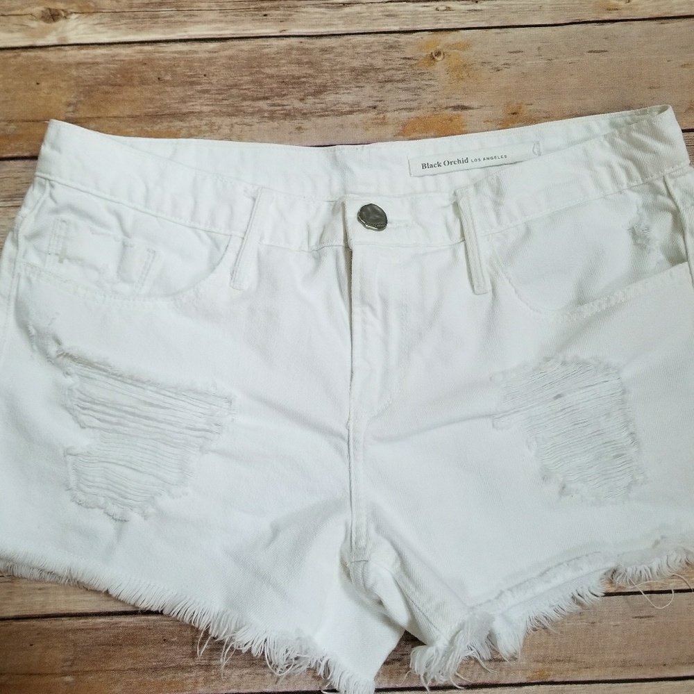 Black Orchid White Denim Short